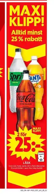 ICA Maxi Coca cola zero läskedryck erbjuda