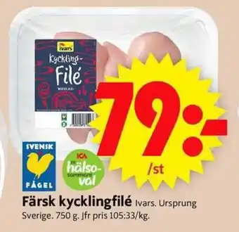ICA Supermarket Färsk kycklingfilé erbjuda