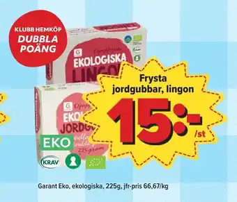 Frysta jordgubbar, lingon