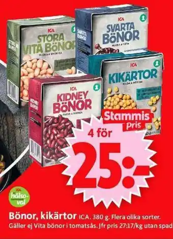 ICA Supermarket Bönor, kikärtor erbjuda