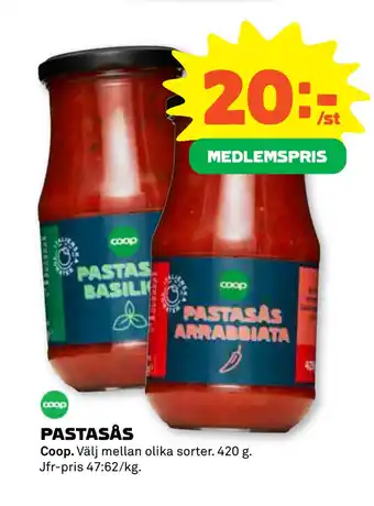 Coop Konsum Pastasås erbjuda