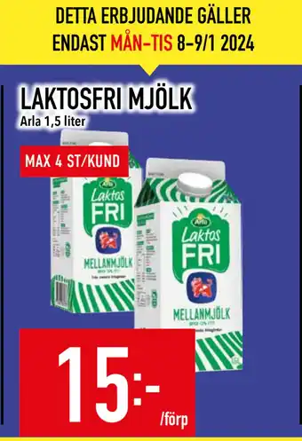 Matdax Laktosfri mjölk erbjuda