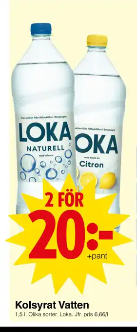 Matöppet Kolsyrat vatten erbjuda