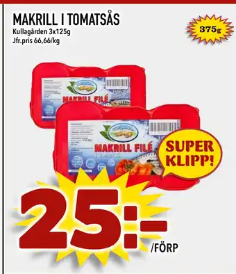 Nya Pulsen Makrill i tomatsås erbjuda