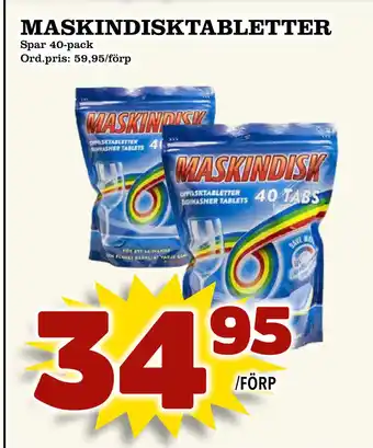 Supergrossen Maskindisktabletter erbjuda