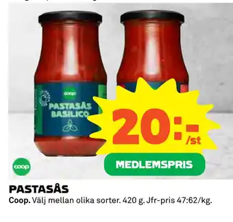 Coop Pastasås erbjuda