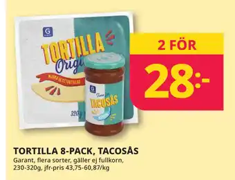 Tempo Tortilla 8-pack, tacosås erbjuda