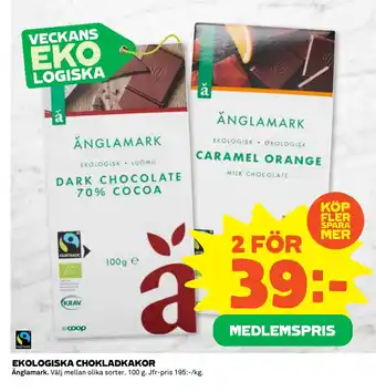 Coop Ekologiska chokladkakor erbjuda