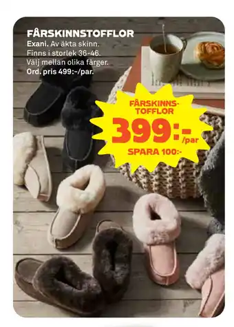 Coop Forum Fårskinnstofflor erbjuda