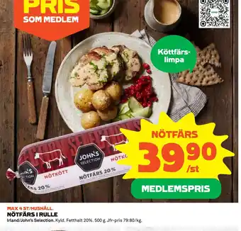 Coop Daglivs Nötfärs i rulle erbjuda