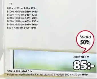 JYSK Senja rullgardin erbjuda