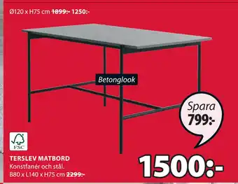 JYSK Terslev matbord erbjuda