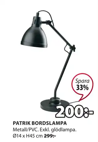JYSK Patrik bordslampa erbjuda