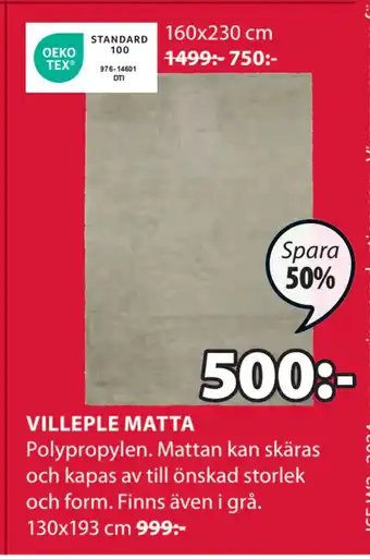 JYSK Villeple matta erbjuda