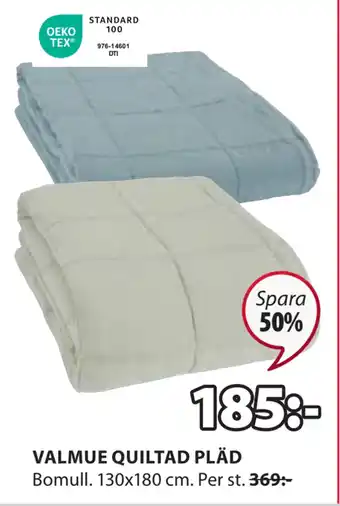 JYSK Valmue quiltad pläd erbjuda