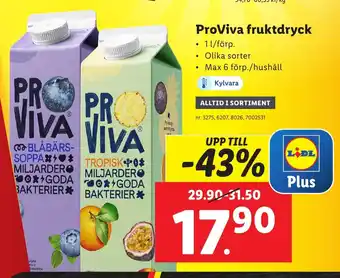 Lidl ProViva fruktdryck erbjuda