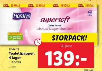 Lidl Toalettpapper, 4 lager erbjuda