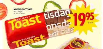 Matöppet Veckans toast toastbröd erbjuda