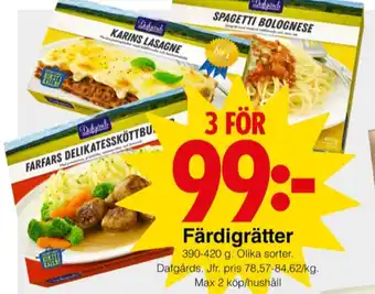 Matöppet Dafgårds färdigrätter erbjuda