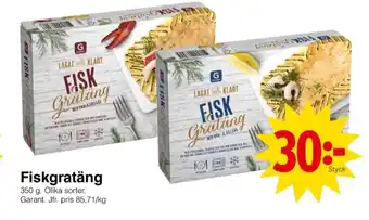 Matöppet Garant fiskgratäng erbjuda