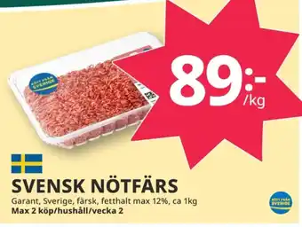 Tempo Garant nötfärs 12% erbjuda