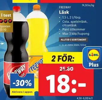 Lidl FREEWAY Läsk erbjuda