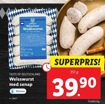 Lidl Weisswurst med senap erbjuda