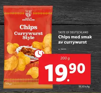 Lidl Chips med smak av currywurst erbjuda