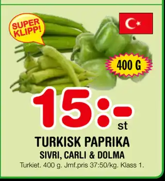 Nya Pulsen Turkisk paprika erbjuda