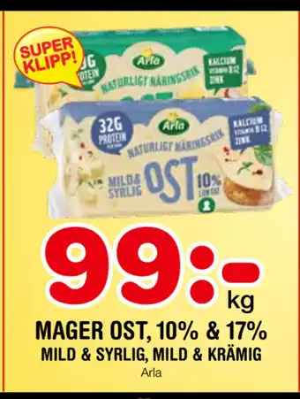 Nya Pulsen Mager ost, 10% & 17% mild & syrlig, mild & krämig erbjuda