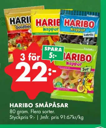 ÖoB Haribo småpåsar erbjuda