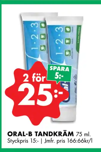 ÖoB Oral-b tandkräm erbjuda