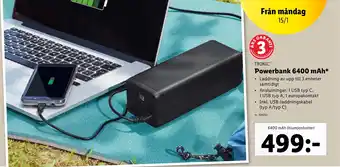 Lidl Powerbank 6400 mAh* erbjuda