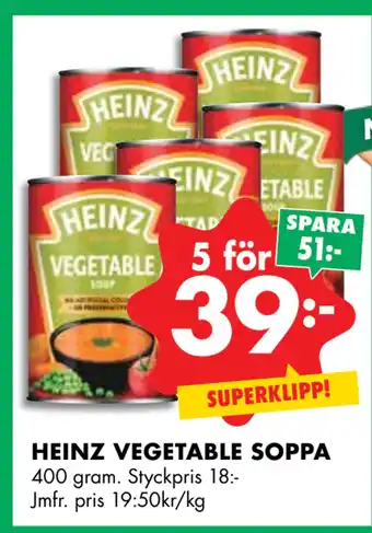 ÖoB Heinz vegetable soppa erbjuda