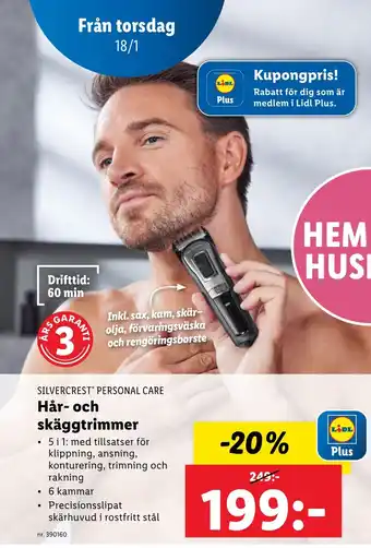 Lidl Hår- och skäggtrimmer erbjuda