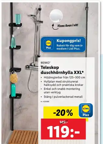 Lidl Teleskop duschhörnhylla XXL* erbjuda