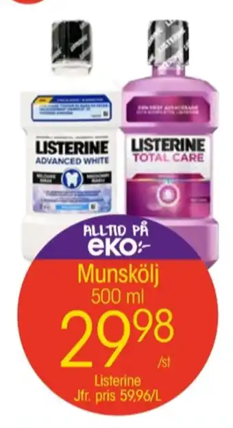 EKO Listerine munskölj erbjuda