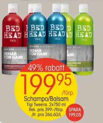 EKO Tigi bedhead shampoo/balsam erbjuda