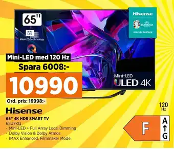 Power Hisense 65" 4K HDR SMART TV erbjuda