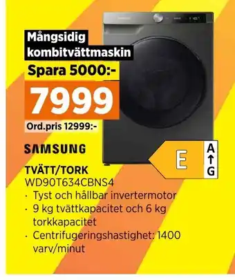 Power SAMSUNG TVÄTT/TORK erbjuda
