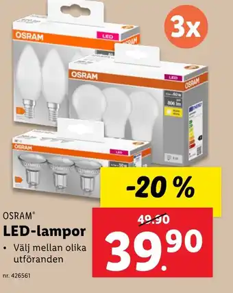 Lidl LED-lampor erbjuda