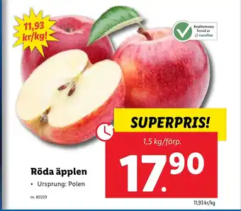 Lidl Röda äpplen erbjuda