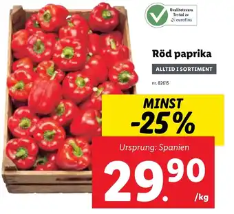 Lidl Röd paprika erbjuda