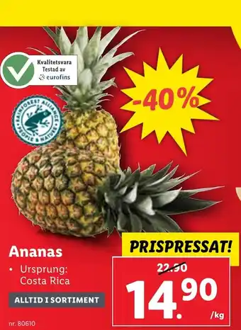 Lidl Ananas erbjuda