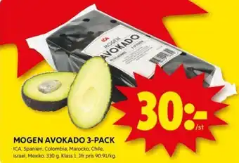 ICA Kvantum MOGEN AVOKADO 3-PACK erbjuda