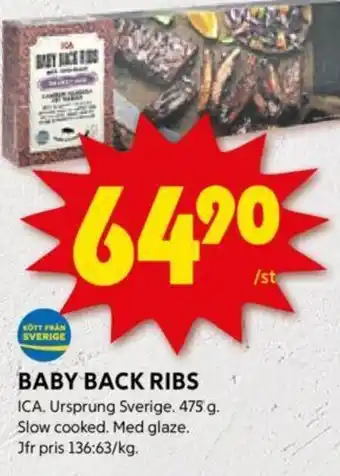 ICA Kvantum BABY BACK RIBS erbjuda