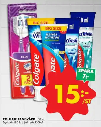 ÖoB Colgate tandkräm erbjuda