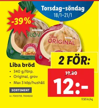 Lidl Liba bröd erbjuda
