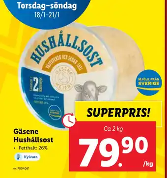 Lidl Gäsene hushållsost erbjuda
