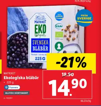 Lidl Ekologiska blåbär erbjuda